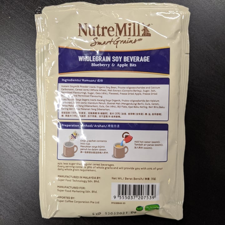 review photo of Nutrimilk Wholesome soy beverage shared by @anjjaliii on 06 Feb 2021 - review