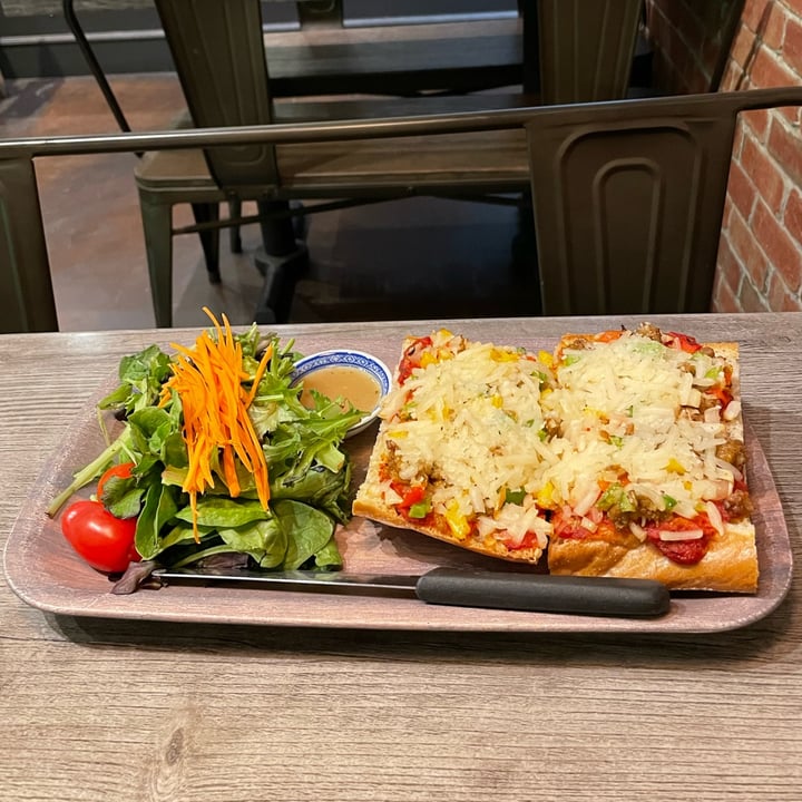 review photo of (Vegan Food Garden Grove) Inner Peace Cafe Supreme Pizza shared by @katfrench on 04 Oct 2021 - review