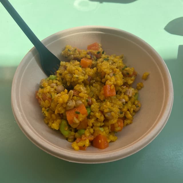 Photo of the dish “Riso con verdure e mandorle e legumi”