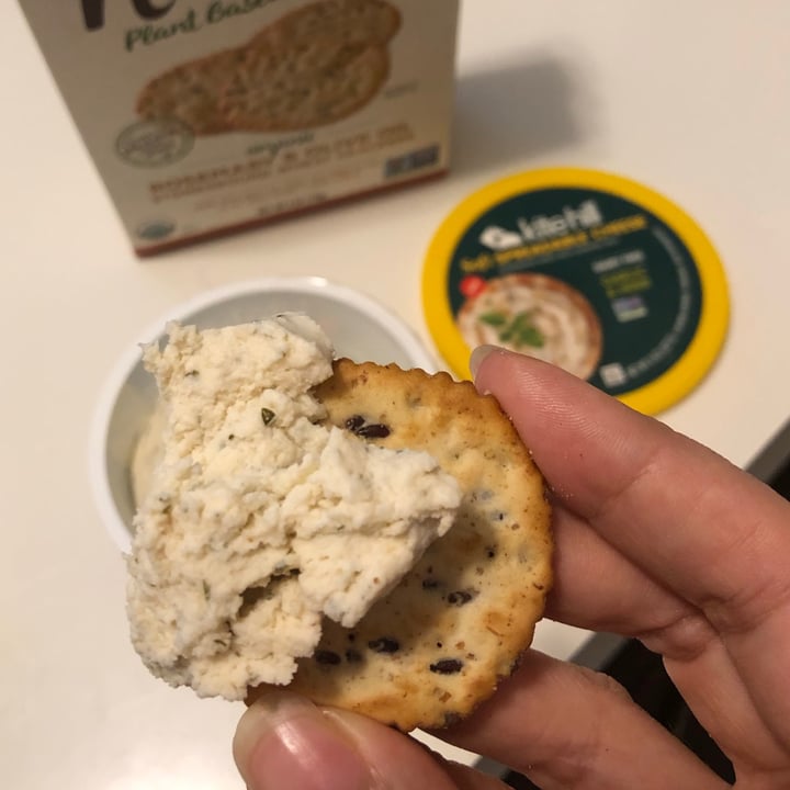 review photo of Kite Hill Soft Spreadable Cheese - Garlic & Herb shared by @forksandplants on 29 Mar 2021 - review