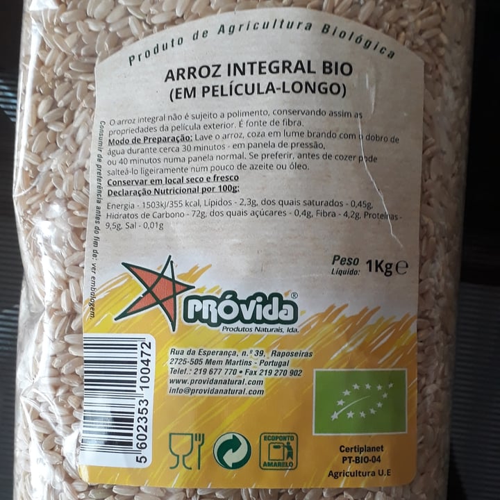 photo of Próvida Arroz integral shared by @anaalmeida on  17 Dec 2022 - review