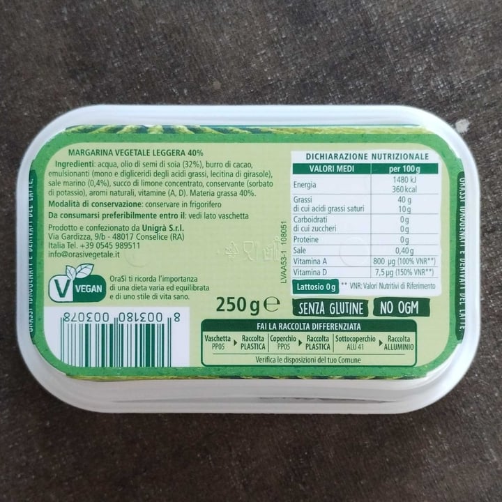photo of OraSí Margarina di soia shared by @martocchia on  04 Sep 2022 - review