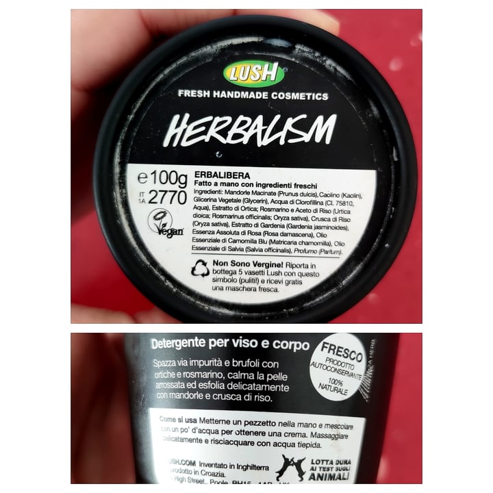 photo of LUSH Fresh Handmade Cosmetics Herbalism shared by @goveg on  02 Nov 2021 - review
