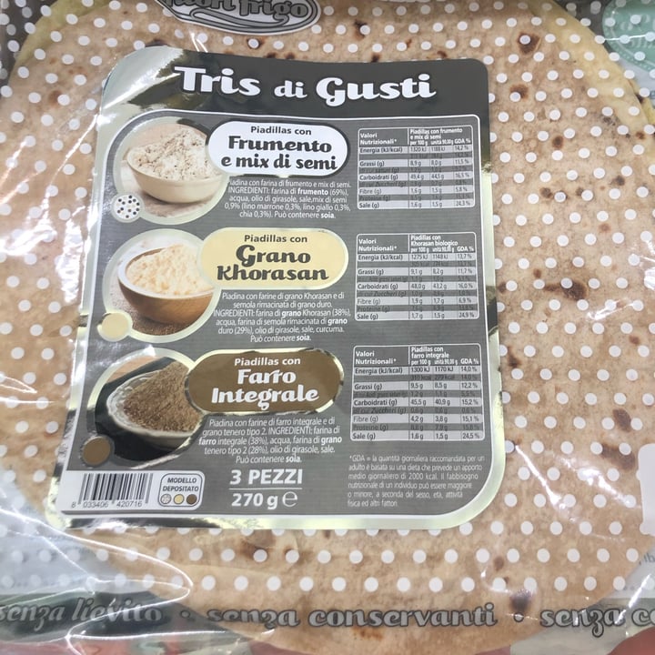 photo of Piadillas Tris Di Gusti shared by @violettaplantbased on  26 Mar 2022 - review