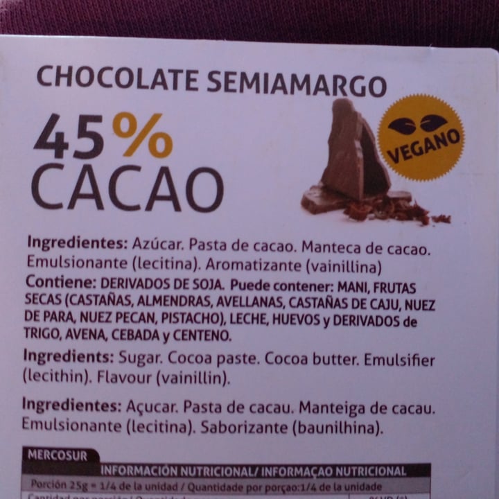 photo of Del Turista Chocolate Semiamargo %45 Cacao shared by @jimmyv on  24 Aug 2021 - review