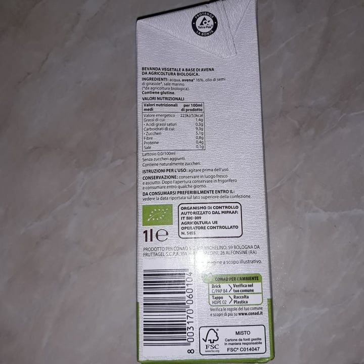 review photo of Verso Natura Conad Veg Bevanda A Base Di Avena Biologica shared by @giusy26 on 28 Mar 2022 - review