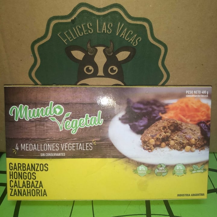 photo of Mundo Vegetal Medallones vegetales Garbanzos/Hongos/Calabaza/Zanahoria shared by @lihuenaillen on  27 Aug 2020 - review