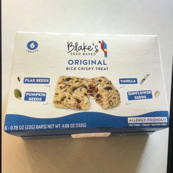 photo of Blake’s Seed-Based Original rice crispy treat shared by @janetisvegan on  28 May 2022 - review
