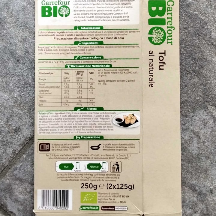 review photo of Carrefour Bio Tofu al naturale shared by @noee5 on 01 Sep 2022 - review
