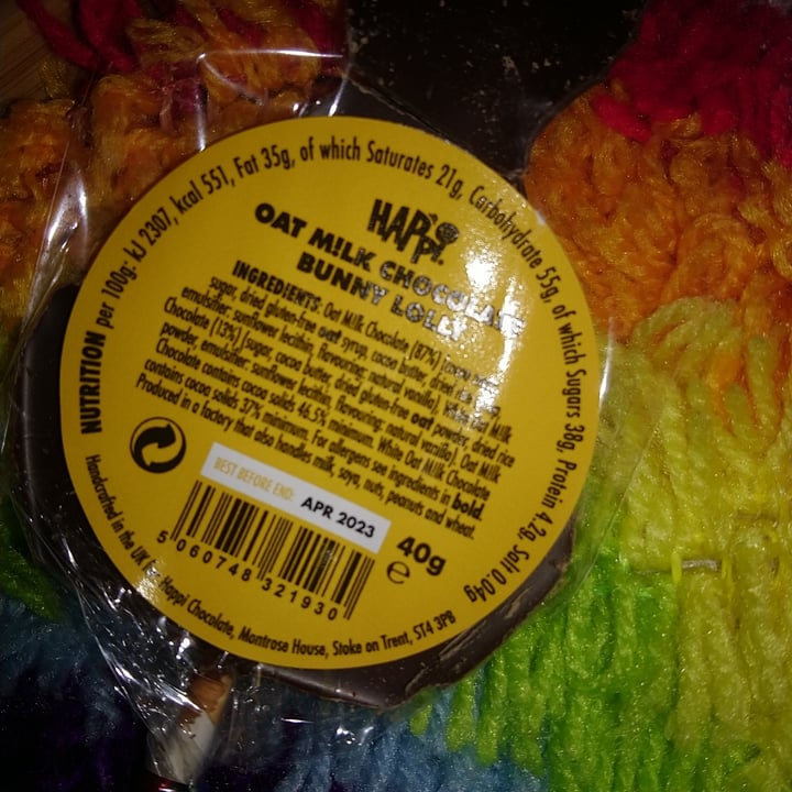 photo of Happi Oat Milk Chocolate Bunny Lolly shared by @seaweedvibes on  26 Apr 2022 - review
