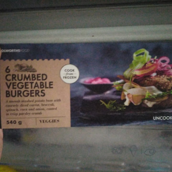 photo of Woolworths Food Crumbed Vegetable Burgers shared by @tazzl16 on  11 Nov 2021 - review