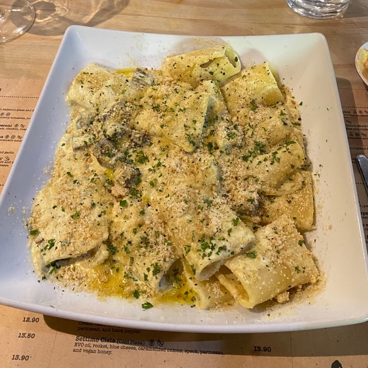 review photo of Sora Lella Vegan Roman Restaurant Paccheri alla Carbonara shared by @madvgn on 12 Jul 2021 - review