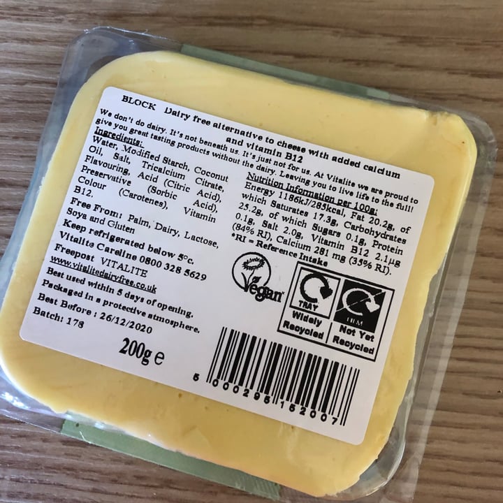 photo of Vitalite Vitalite Dairy Free Cheese shared by @berry-vegan on  13 Aug 2020 - review