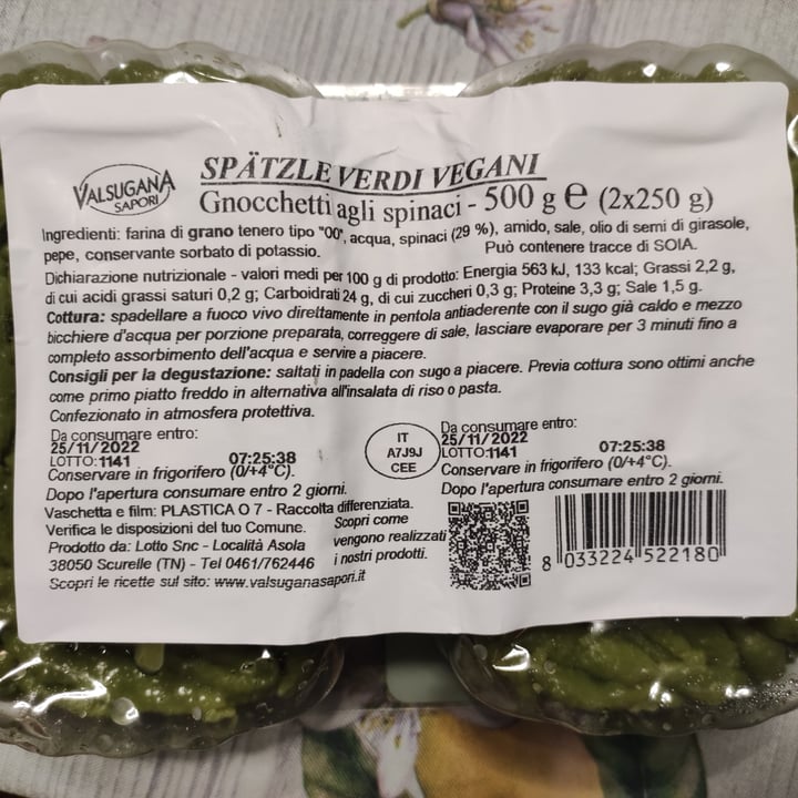 photo of Valsugana sapori spatzle vegani shared by @michelaa on  09 Nov 2022 - review