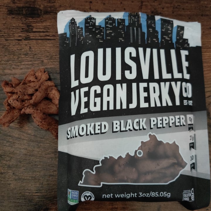 photo of  Louisville Vegan Jerky Co. Louisville Vegan Jerky Co Smoked Black Pepper shared by @misscherise on  17 May 2021 - review