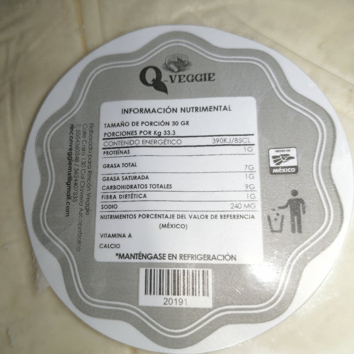 photo of Q veggie Queso Vegetal tipo Oaxaca shared by @ossus on  22 Sep 2022 - review