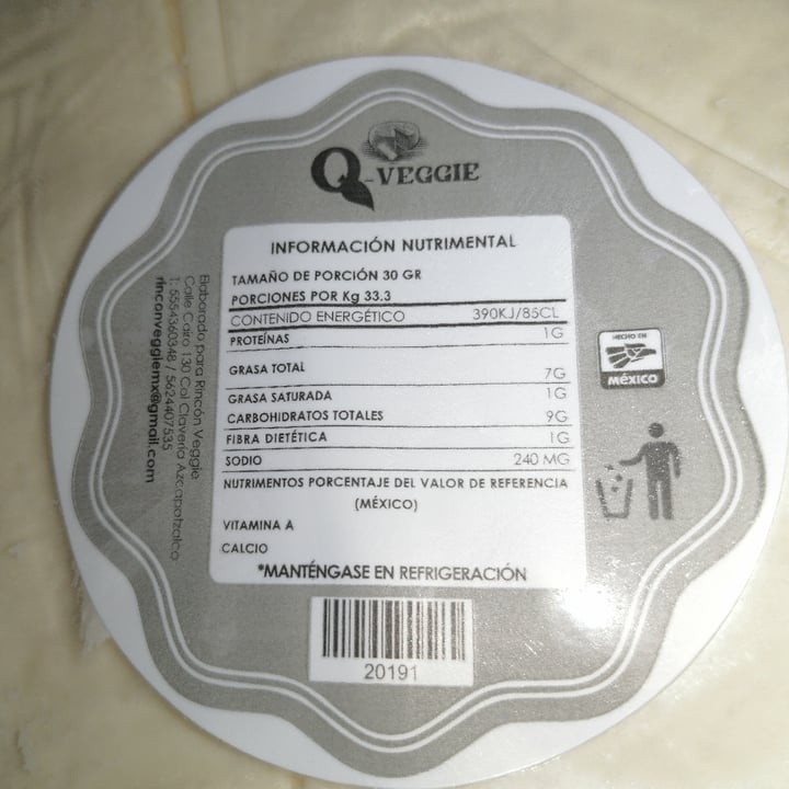 review photo of Q veggie Queso Vegetal tipo Oaxaca shared by @ossus on 22 Sep 2022 - review