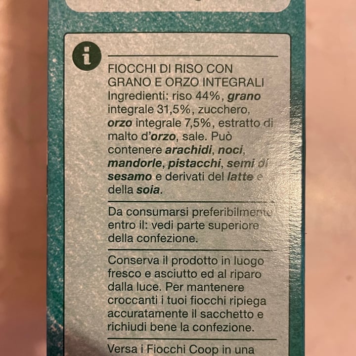photo of Coop Fiocchi di riso con grano e orzo integrali shared by @orice on  23 Dec 2021 - review