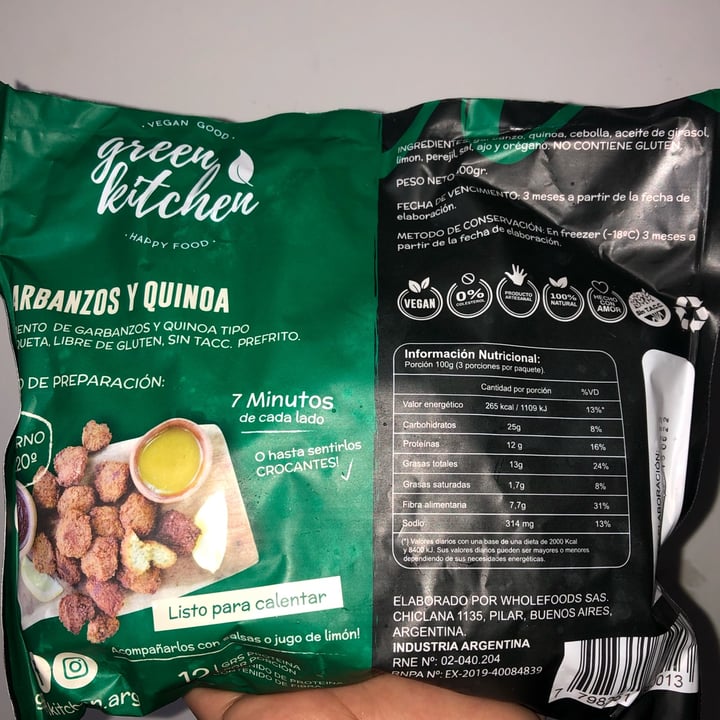 photo of Green kitchen Nuggets Veganos De Garbanzo shared by @jimbra on  25 Apr 2022 - review