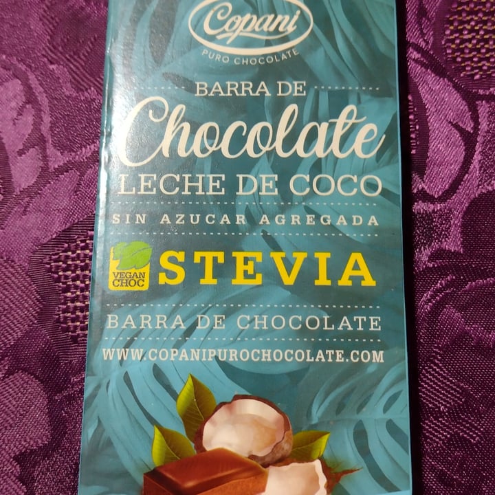photo of Copani Barra de chocolate con leche de coco endulzado con stevia shared by @jessloo on  04 Jul 2022 - review