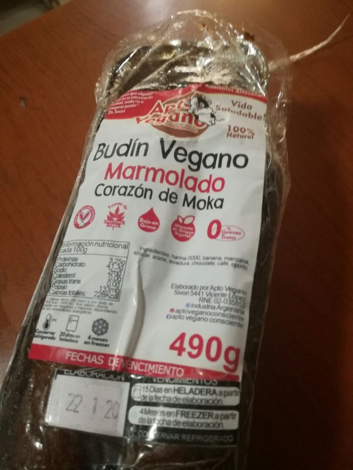 photo of Apto Vegano Consciente Budin Vegano Marmolado com Centro de Moka shared by @caluu on  28 Jan 2020 - review