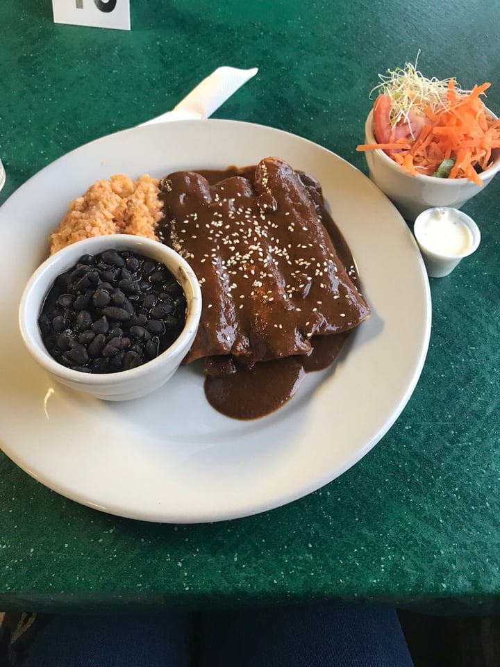 review photo of Mr. Natural Holy Mole Vegan Enchiladas shared by @mariaulatowski on 23 Feb 2020 - review