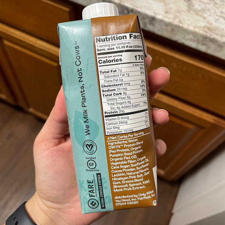 review photo of OWYN Protein Drink Dark Chocolate shared by @soularflare on 26 Apr 2021 - review