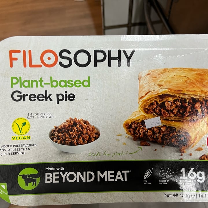 photo of Filosophy Plant-based Greek Pie with Beyond Meat shared by @matimemes on  24 May 2022 - review