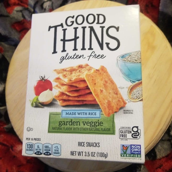 photo of Good Thins Garden Veggie Good Thins Rice Snacks - Gluten Free shared by @groovygreens on  25 Apr 2022 - review