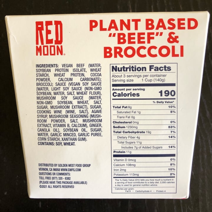 photo of Red moon Plant Based Beef And Broccoli shared by @ito-bearito on  15 Apr 2022 - review