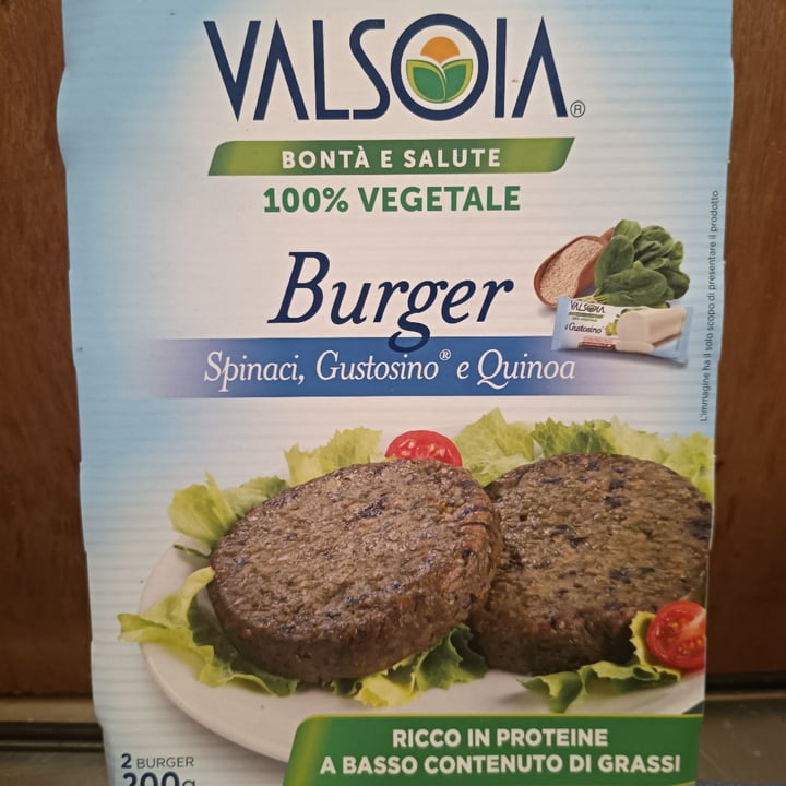 photo of Valsoia Burger spinaci, gustosino e quinoa shared by @saruk87 on  29 Jul 2022 - review