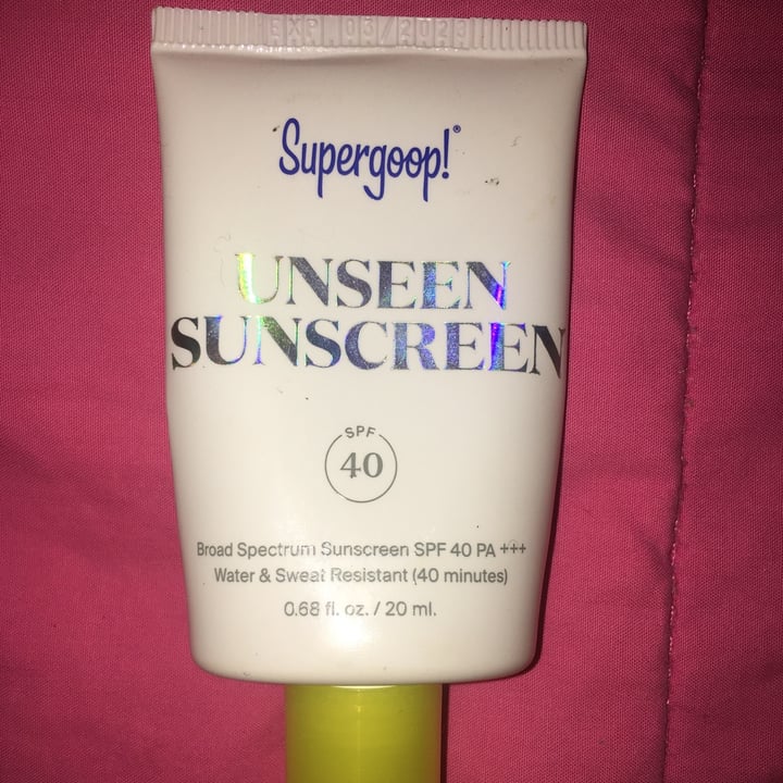 photo of Supergoop! Unseen Sunscreen SPF 40 shared by @caroacosta on  16 Aug 2021 - review