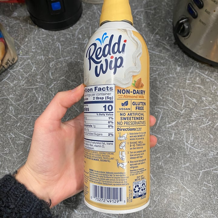 photo of Reddi-wip Almond Milk Reddi Wip shared by @snl017 on  09 Feb 2021 - review
