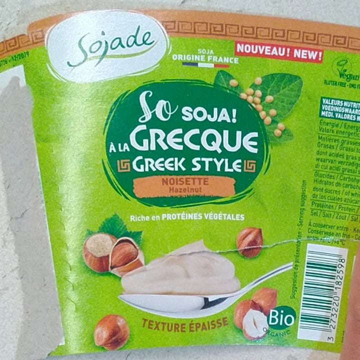 photo of Sojade So Soja! À la Grecque - Greek Style Noisette - Hazelnut Soya Yogurt alternative 400g shared by @sym on  15 May 2021 - review