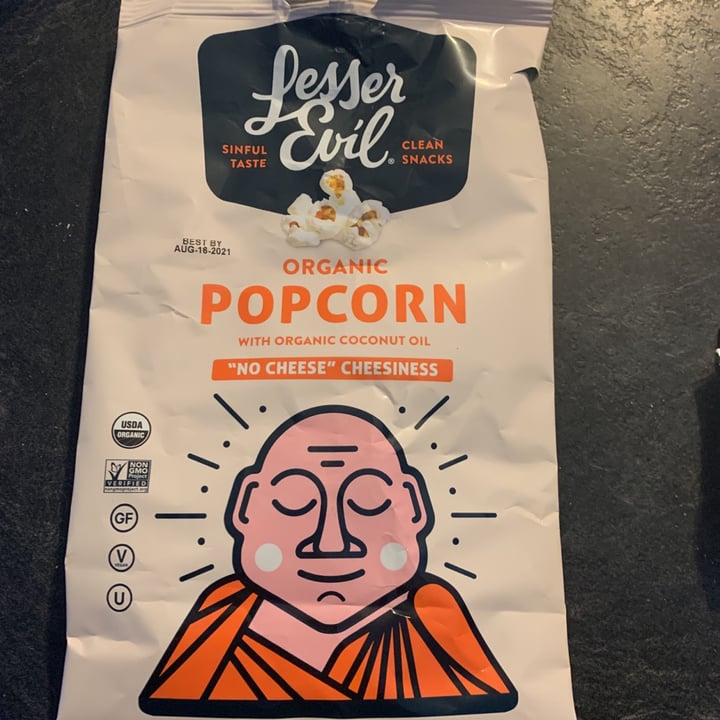 photo of Lesser Evil Snacks Organic Popcorn: “No Cheese” Cheesiness shared by @newbow on  20 Jan 2021 - review