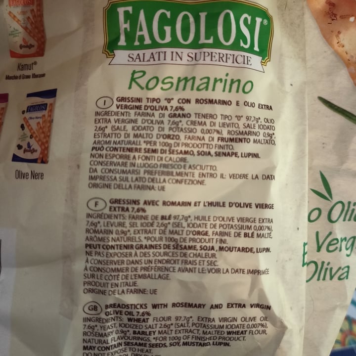 photo of Fagolosi Grissini al rosmarino shared by @marinasacco on  06 Jun 2022 - review
