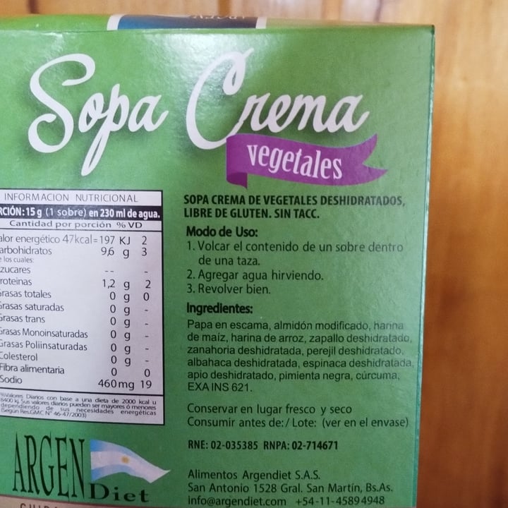 photo of ArgenDiet Sopa Crema shared by @nazarenamorello on  10 Jul 2022 - review