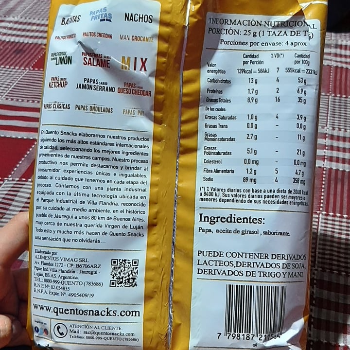 photo of Quento Snacks Papas fritas sabor mostaza shared by @rociogiselle on  02 Oct 2021 - review