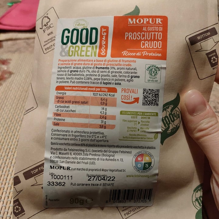 photo of Mopur vegetalfood Al gusto di prosciutto crudo shared by @leilare on  25 Jan 2022 - review
