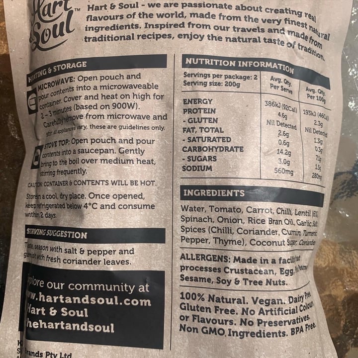 review photo of Hart and Soul Spiced Lentil Soup shared by @mistybirdbush on 02 Nov 2020 - review