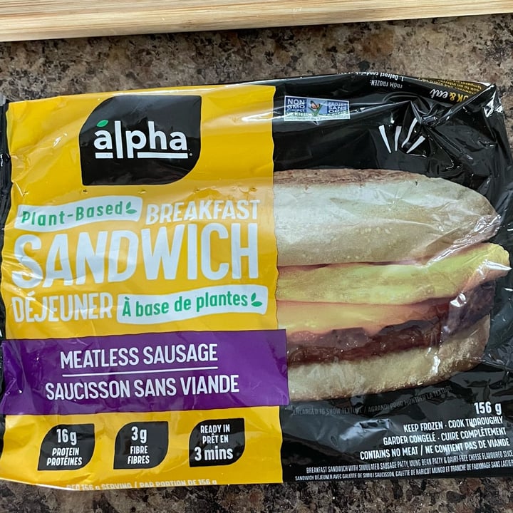 photo of Alpha Foods Breakfast Sandwich Meatless Sausage, Plant-Based Egg & Cheeze shared by @tiiu82 on  07 Jan 2022 - review