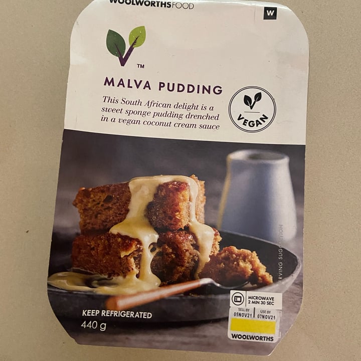 photo of Woolworths Food Malva pudding shared by @plantbasedstorm on  31 Oct 2021 - review