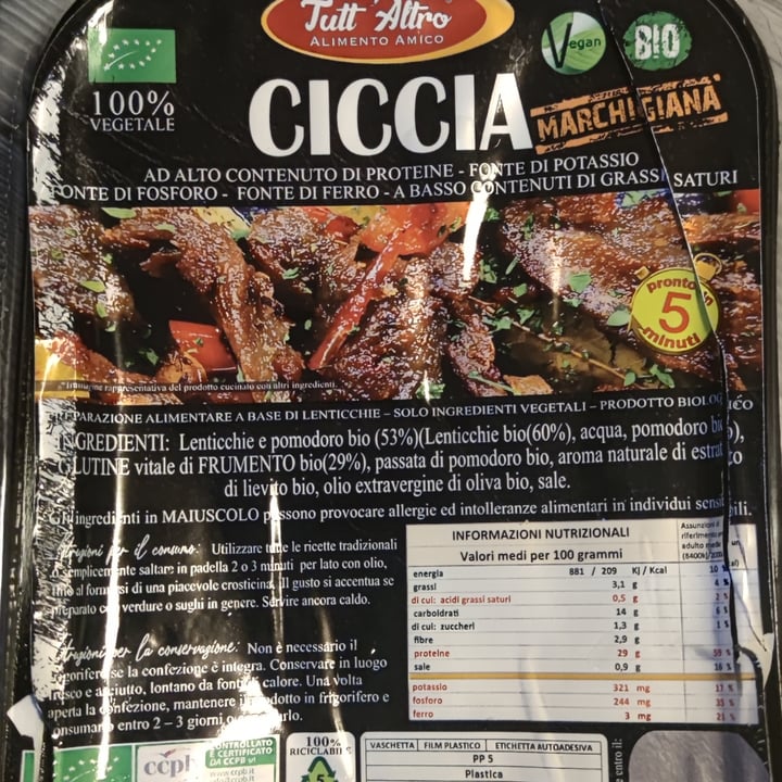 photo of TUTT' ALTRO Alimento Amico Ciccia marchigiana shared by @nkappa on  10 Nov 2022 - review