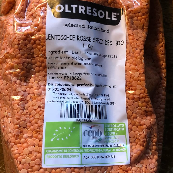 photo of Oltresole bio Lenticchie Rosse Decorticare Bio shared by @marcosimo on  09 Nov 2022 - review