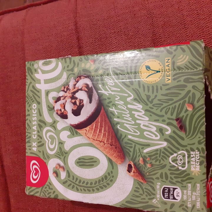 photo of Cornetto 4x Classico Cornetto (Gluten-Free, Vegan) shared by @julesofessex on  08 Aug 2020 - review