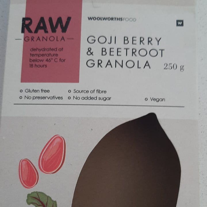 photo of Woolworths Food Raw Granola - Goji Berry & Beetroot Granola shared by @wendydee on  14 Oct 2021 - review