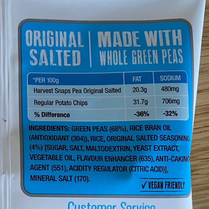 photo of Harvest Snaps Baked pea crisps originally salted shared by @adelepaige on  25 Nov 2022 - review
