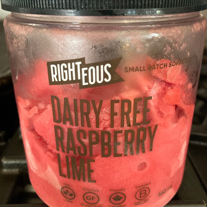 photo of Righteous Sorbet Dairy Free Raspberry Lime shared by @save-the-planet-2000 on  02 Sep 2021 - review
