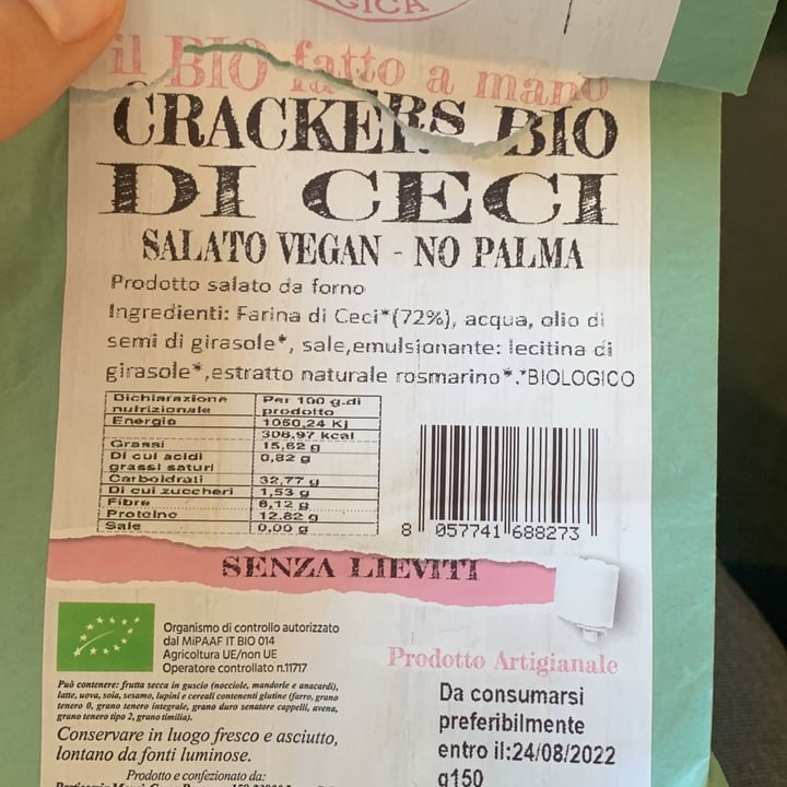 photo of Pasticceria Manzi biologica Cracker bio di ceci shared by @elenin75 on  08 Apr 2022 - review