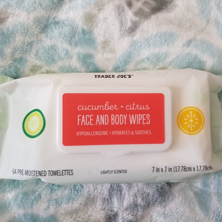 photo of Trader Joe's Cucumber+Citrus Face and body wipes shared by @meyathehappyvegan on  16 Aug 2020 - review